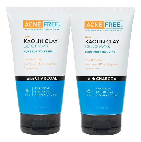 Mascarilla Detox Facial Acnefree Arcilla Kaolin Y Carbón