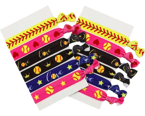 12 Cintas Elásticas Para El Pelo Norme Para Softball, Multic