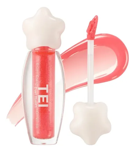 Tei Lipgloss Lip Glaze Star Labial Gloss Glitter Con Color