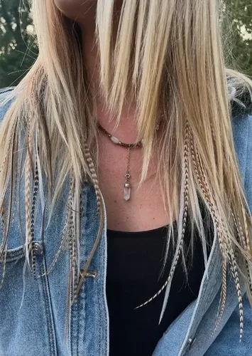 Plumas Naturales Extensiones Para Pelo + Microrings