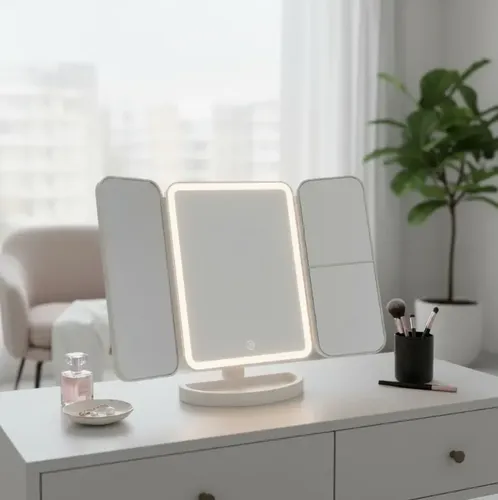 Espejo De Maquillaje Con Aumento 1x/2x/3x Led 3modos Recarga