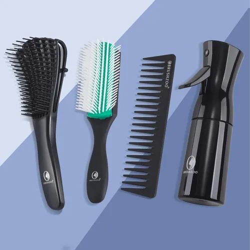 Set De Cepillos Para Cabello Brushzoo Desenredante Con Spray