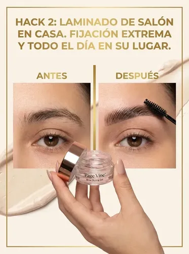 Page Vine Brow Styling Gel Máscara Para Cejas Fija Y Define