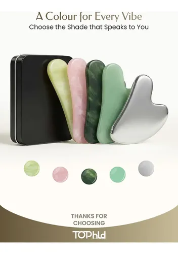 Masajeador Facial De Jade Verde Gua Sha Tool Tophld