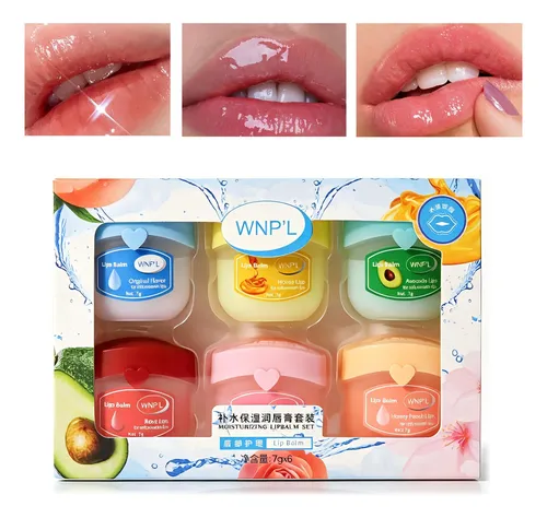Set De 6 Minibálsamos Labiales Wnp’l, 7 G Cada Uno, Hidratan