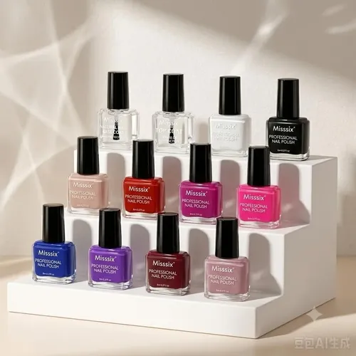 Set De 12 Esmaltes Misssix Con Base Y Top Coat