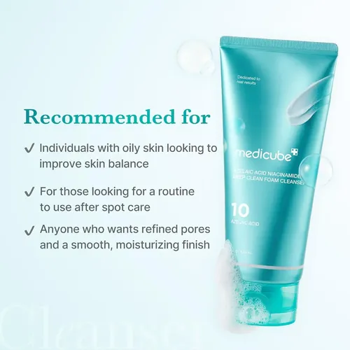Medicube Azelaic Acid Niacinamide Deep Clean Foam Cleanser Todo Tipo De Piel Día/noche