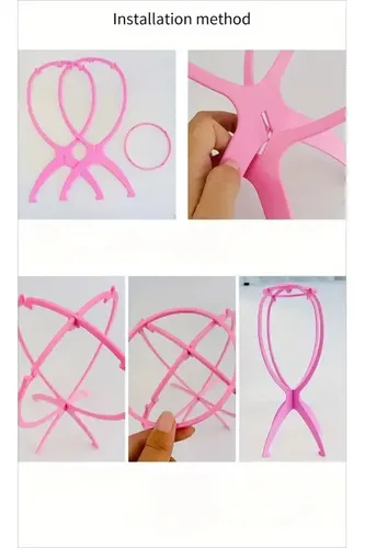 Porta Peluca Exhibidor Soporte Pelucas Taurina Color Rosa