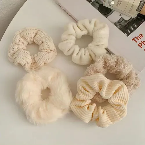 Juego De 7 Gomas De Pelo De Felpa Para Mujer Y Niñas