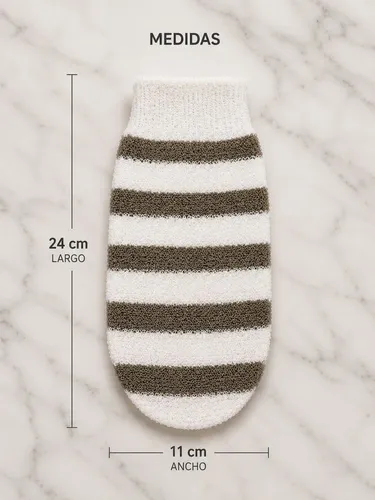 Manopla Exfoliante Rayada Zeva Para Baño Corporal