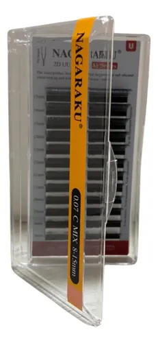 Kit Nagaraku Extensiones De Pestañas Tecnológicas 2d Uu 0.07 Curvas C Y D Mix 8 Al 15 Mm