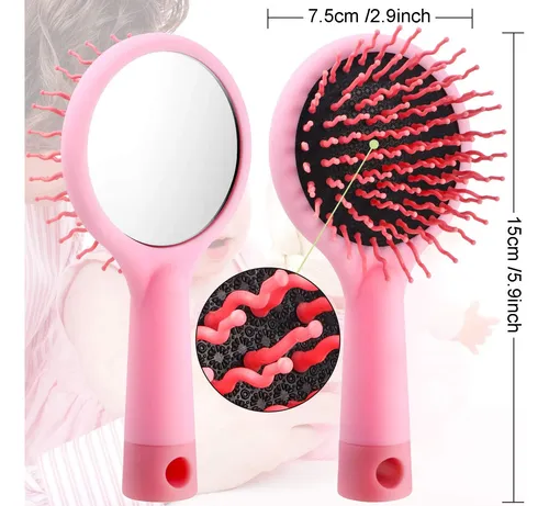 Set De Cepillo Para El Cabello Youngjoy Mini Rosa De 18 Cm C