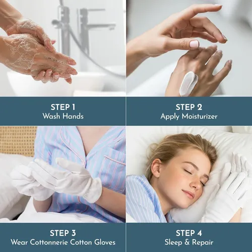 Guantes De Algodón Hidratantes Para Manos Secas X8 Medianos
