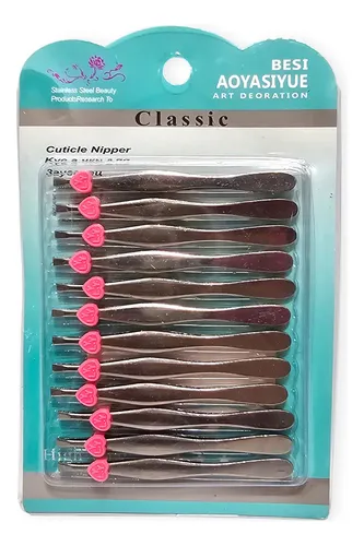 Pincita Depilar X12 Blister Mayorista Cejas Pinza Acero