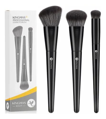 Set De Brochas De Maquillaje Kingmas Kabuki, 3 Unidades, Ang