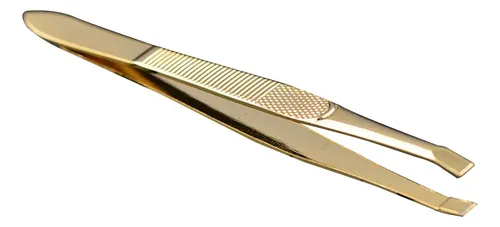 Pinzas De Cejas De Acero Inoxidable Dorado 9×0.8cm
