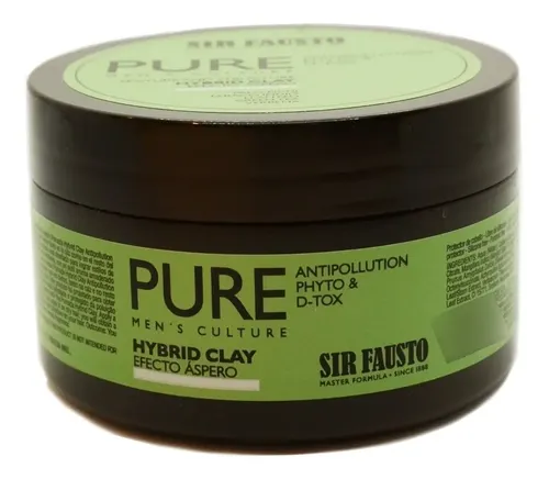 Sir Fausto Pure Hybrid Clay Cera Detox Efecto Áspero 100ml$$