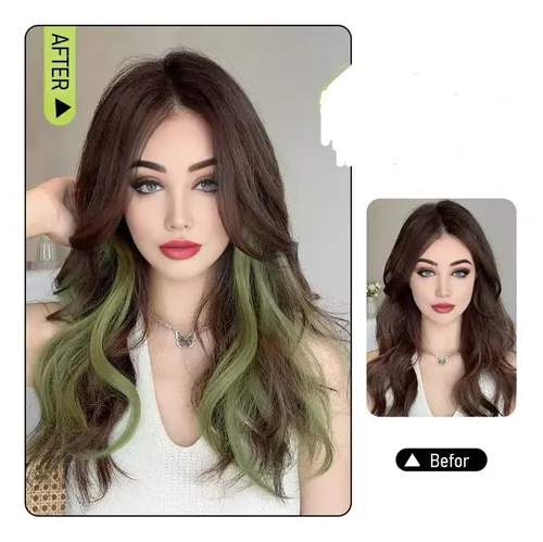 Set De 2 Extensiones Sintéticas De Pelo Rizado De Colores De