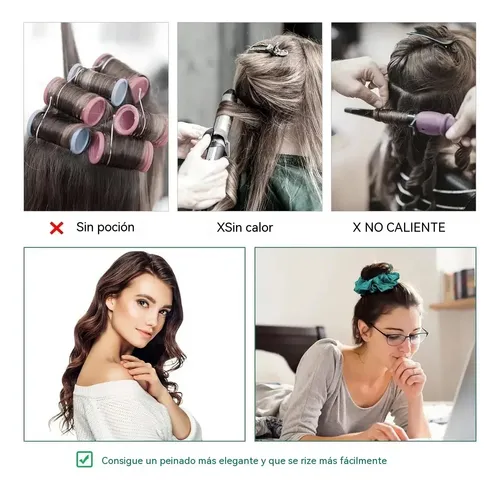 Rizador Pelo Sin Calor Rulos For Dormir For Cabello Largo