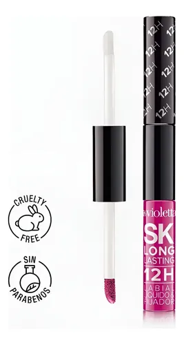 Labial Líquido Con Fijador 12 Horas Mate Silk Kiss Violetta Color Beso Hechizero