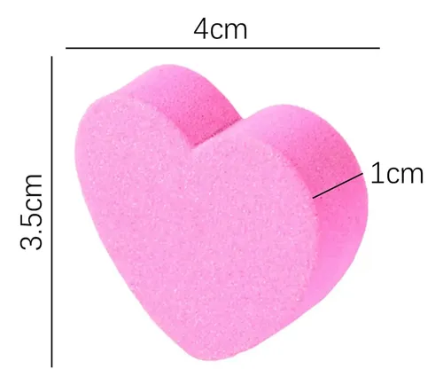 10 Mini Lima Sponge Forma Corazón Uñas Colores