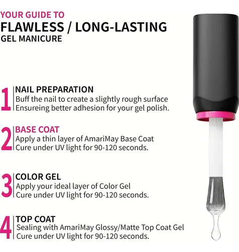 Base Coat Gel Amarimay 15 Ml Para Uñas En Gel