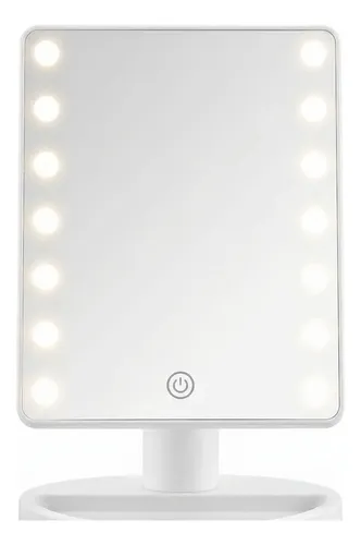 Espejo Luz Led Cálida Portátil Recargable Usb Maquillaje