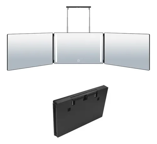 ..fespejo Peluquería Plegable 3 Lados Luz Led
