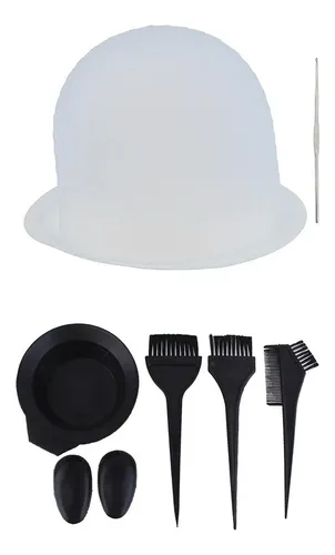 Compatible Con Genérico Kit Teñido Cabello 6pz Bol Cepillo /