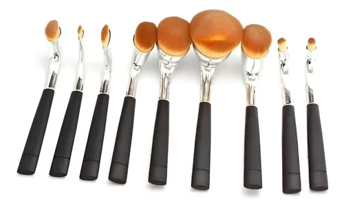 Set 9 Brochas Pinceles Maquillaje Makeup Profesional
