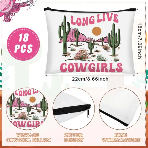 Bolsa De Maquillaje Reginary Cowgirls Disco Western, 18 Unid