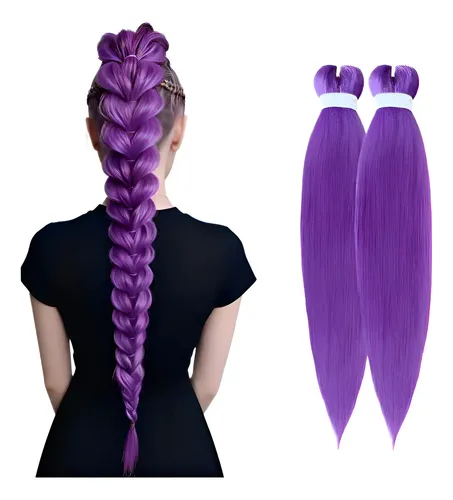 2 Piezas Trenzas Moradas For Extensiones De Cabello,