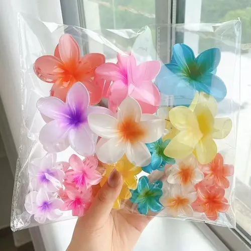 18 Pinzas Para El Pelo De Frangipani Hawaiano, Estilo Bohemi 18-piece Set