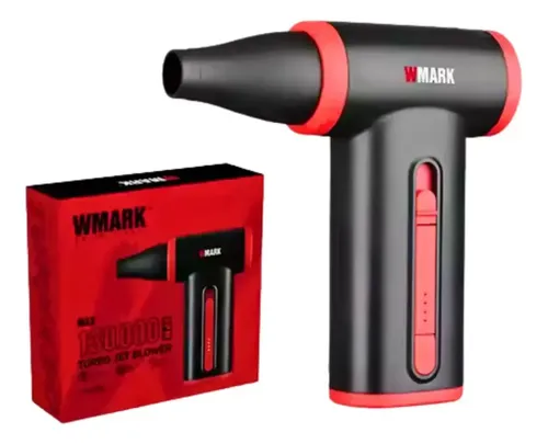 Mini Soplador Portatil Wmark Barberia Turbo Jet Profesional Negro