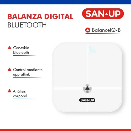 Balanza Digital Personal San Up Balanceiq-b Conexión Bluetooth + App – Color Blanco