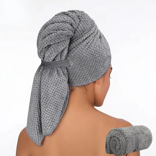 Gorro Toalla Turbante Pelo Largo Extra Grande X2