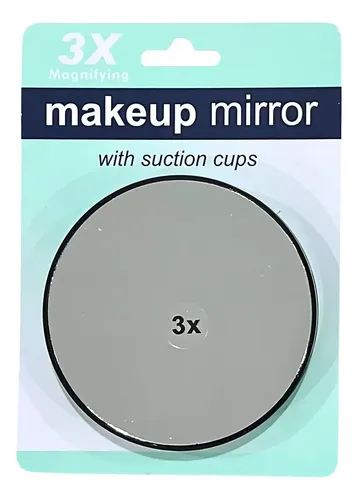 Espejo Redondo Aumento 3x Con Ventosa 8.5cm DD2 Para Maquillaje Baño