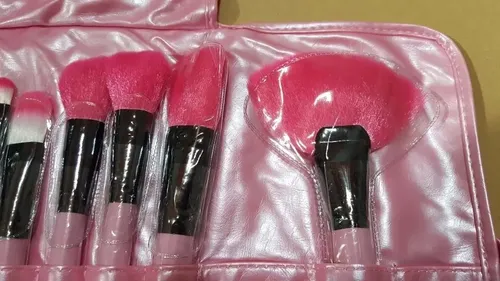Set 24 Pinceles Profesionales Para Maquillaje Color Rosa