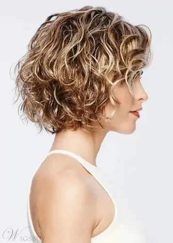 Peluca Corta Rubia Sintética Mujer Natural