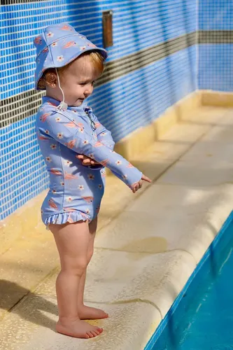 Malla Enterito Body + Gorro Piluso Bebé Filtro Solar Uv Agua