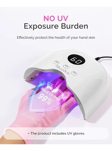 Lámpara Uv Led Compacta Blanca Con Sensor Y Guantes