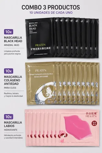 Skincare Pilaten Mascarilla Labial Ojeras Puntos Negros