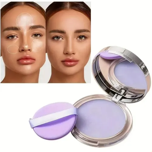 Polvo Compacto Fijador Translúcido Efecto Mate Violeta