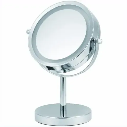 Espejo Cromado Iluminado Por 36 Leds – Aumento X5 – 20.32cm Cromado