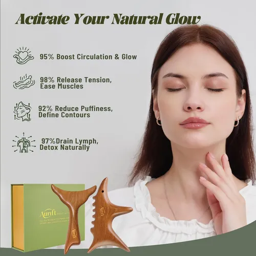 Aurift Juego De Herramientas De Madera Gua Sha Para La Cara