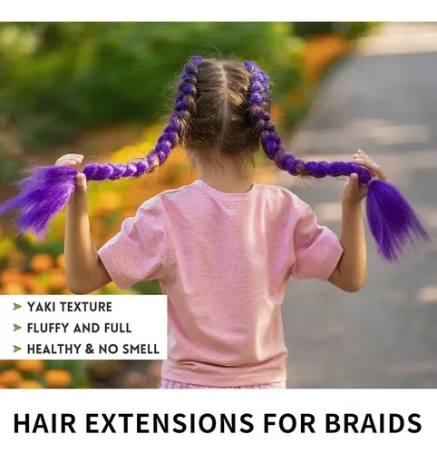 * Láser Rumi K-pop Trenzas Moradas Elásticos Broches El .