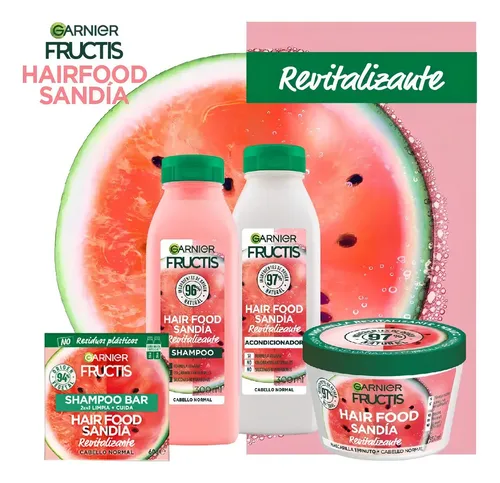 Shampoo + Acodicionador Garnier Fructis Hair Food Sandia