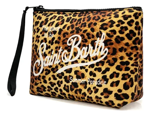 A Bolsa De Maquillaje Con Estampado De Leopardo Dorado Hz231pcs Leopard Print