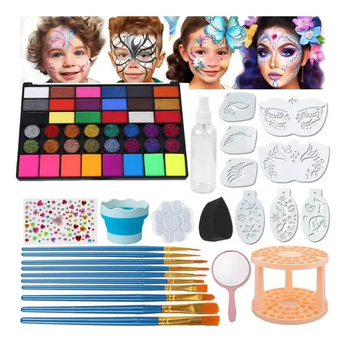 Kit De Maquillaje Pintura Pintacaritas Body Paint Acuarelas