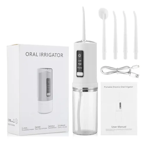 Irrigador Oral Portátil Inalámbrico 400ml Con 4 Boquillas